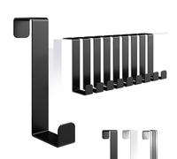 4happy Lot de 10 crochets de porte à suspendre - Couleur : noir - En acier inoxydable et indéformable - À suspendre comme porte-manteau individuel ou comme porte-manteau de porte