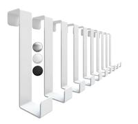 4happy Lot de 10 crochets de porte à suspendre - Crochets robustes à suspendre comme aide au rangement - Porte-manteau de porte universel - Couleur : blanc