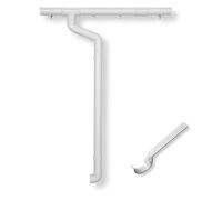 4Home&Garden Gouttière semi-circulaire 65 mm - Fixation avec fer de gouttière - Kit complet avec tuyau de descente jusqu'à 750 cm - Type 250 tuyau de descente DN 60 - Plastique PVC blanc - 4Home
