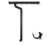 4Home&Garden Gouttière semi-circulaire 65 mm | Kit complet avec tuyau de descente jusqu'à 750 cm | Type 250 tuyau de descente DN 60 | Plastique PVC anthracite | 4Home&Garden (longueur du toit : 1 côté