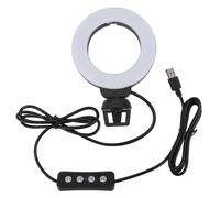 4in Mini LED Ring Light Soft Beauty Fill Light with Clip for Video Call Live Online Meeting