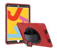 Lobwerk Walindamedia Étui de protection 4 en 1 pour Apple iPad (7ème génération) 2019 2020 10,2" avec protection d'écran et dragonne Rouge