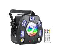 4IN1 LED DJ Party Lights Remote Pattern Projector Strobe Magic Ball UV Black Stage Light Effect DJ Disco Holiday Dance