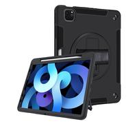 Lobwerk Étui de Protection 4 en 1 pour Apple iPad Air 4 4ème génération A2072/A2316/A2324/A2325 10,9" avec Fonction Support et poignée Noir