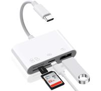 4in1 USB C SD Card Reader, Micro SD to Type C OTG Adapter, SD Camera Card Adapter for SDHC SDXC TF Cards Compatible with iPhone 15 Plus Pro Max MacBook Air Pro Galaxy S24 S23