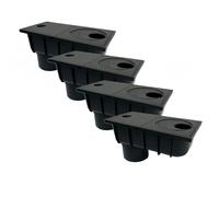 4INSTALATOR Lot de 4 descentes de gouttière de 50mm à 110mm avec filtre Récupérateur de eaux de pluie DN110 Noir Descente de gouttière Filtre à eau de pluie | Universel pour différentes tailles de