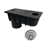 4INSTALATOR Siphon de gouttière avec tamis - Pour descente d'eau de pluie de 50 mm à 110 mm - DN110 - Noir - Universel - Pour différentes tailles de tuyaux