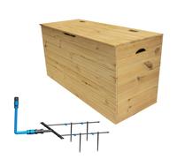 4iQ Grande caisse PINEBOX en bois 100x40x50 cm 200L + kit d'arrosage pour jardin, serre, plates-bandes, balcons et pergolas