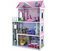 4iQ Grande maison de poupées en bois JULIA 84x34x124 cm avec accessoires et ascenseur