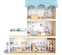 4iQ Grande maison de poupées en bois ULA 39,3x13,5x41,5 cm avec accessoires