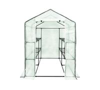 4iQ Mini-serre tunnel avec étagères 1,4x1,4x2 m, vert