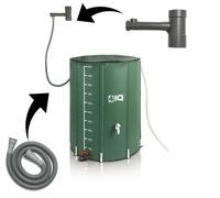 4iQ Réservoir d'eau de pluie de jardin pliable 1000 L avec système de récupération d'eau de pluie