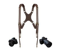 4J LEDR Sangle d'appareil photo, Sangle en cuir à double épaule pour photographes, Sangle pour 2 appareils photo, pour hommes et femmes, Équipement multi-appareil pour courroie DSLR/SLR, Fermeture