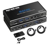 4K@120Hz Commutateur Kvm Hdmi Usb 3.0 2 Ports Avec Hotkey Partager 2 Ordinateurs Avec Un Clavier Télécommande Ir Câble Usb3.0 Inclus