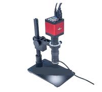 4K 2K 1080P 51MP Laboratoire vidéo Industriel VGA USB Microscope caméra Zoom 130x C-Mount lentille LED lumière annulaire for la réparation de Carte PCB de téléphone Clair et Lisse(Style C-VGA HDMI)