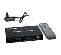4k 60hz -Comutador de Matriz CompatÃvel com 2x4 Divisor Interruptor 2 em 4 SaÃda Conversor Ãudio VÃdeo Plugue da Ue