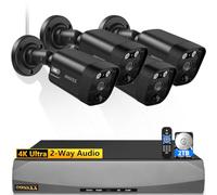4K/8.0 Megapixel & 130° Ultra Wide-Angle 2-Way Audio PoE Outdoor Home Security Camera System Wired Outdoor Video Surveillance IP Cameras System DVR System