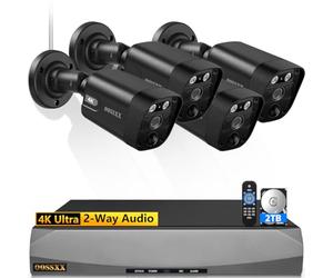 4K/8.0 Megapixel & 130° Ultra Wide-Angle 2-Way Audio PoE Outdoor Home Security Camera System Wired Outdoor Video Surveillance IP Cameras System DVR System