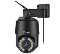 4K 8MP Caméra Surveillance Extérieure WiFi 2,4/5GHz, Ctronics Caméra IP Détection Humain/Véhicule/Animal Suivi Auto, Rouge&Bleue Alarme Lumière Vision Nocturne Couleur Audio Bidirectionnel Cloud/Métal