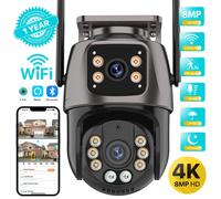 4K 8MP HD Wifi PTZ caméra extérieure 4MP double objectif double écran AI suivi automatique caméra IP CCTV Audio vidéo Surveillance P2P iCSee