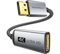 4K Adaptateur Displayport Vers Hdmi, Convertisseur Adaptateur Dp 1.2 Ordinateur Vers 1.4 Hdmi Écran En Nylon Tressé Compatible Avec Lenovo, Hp, Dell, Asus Et Autre - Gris[Z574]