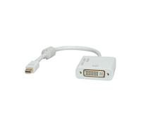 ROLINE 4K Adaptateur Mini DisplayPort-DVI, MiniDP M - DVI F Blanc G