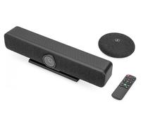 DIGITUS DS-55580 Video Bar Pro, Système de vidéoconférence - Caméra Webcam ePTZ 4K UHD 30 Hz - 1 Microphone de Table & 4 Microphones internes - Haut-parleurs internes 5 W - Auto-Focus & Zoom