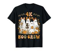 4K Boo Crew Pre K 4 Teacher PK4 Girly Halloween Floral Fantôme T-Shirt