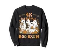 4K Boo Crew Preppy Halloween Floral Fantôme Enseignant Femme Fille Sweatshirt