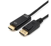 4K Câble DisplayPort vers HDMI - 1,8 m, Câble Adaptateur HDMI DisplayPort 4K, Mâle à Mâle, Connecteurs Plaqués Or, pour Lenovo, HP, Dell, AMD, NVIDIA