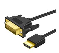 4K Câble HDMI vers DVI 3M Flexible, Bidirectionnel DVI vers HDMI Ultra Fin, 24+1 Pin, 1080P, 3D Full HD pour PS3/ps4, HDTV, PC