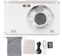 4K caméra numérique 2.8 pouces écran IPS 48MP autofocus enfants selfie avec arrière avant -Double zoom 16x pour les adolescents débutants Blanc