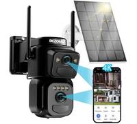 4K Caméra Surveillance Wifi Extérieure À Double Objectif,2.4/5G Wifi,360° Ptz Caméra,8Mp Détection Humaine Avec Panneau Sola[YC323]