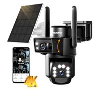 4K Caméra Surveillance WiFi Extérieure à Double Objectif,360° PTZ Caméra,Détection Humaine avec Panneau Solaire,Suivi Automatique,Vision Nocturne Couleur,Étanche,Audio Bidirectionnel,2.4/5G WIFI