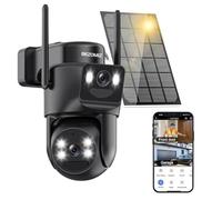 4K Caméra Surveillance WiFi Extérieure à Double Objectif,360° PTZ Caméra IP,8MP Détection Humaine avec Panneau Solaire,Suivi Automatique,Vision Nocturne Couleur,Étanche,Audio Bidirectionnel,2.4GHz