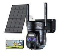 4K Camera Surveillance WiFi Exterieure sans Fil avec Double Objectif/Solaire Caméra/batterie,360° PTZ Caméra Interieure,Suivi automatique,Nocturne Couleur,Sirène,Audio Bidirectionnel,PIR&Détection