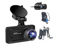 4K Car Camera with Wireless Night Vision, 3.94-inch Front & Rear Video Recorder, Loop Recording, Parking Monitor, Collision Lock for Vehicle, Truck, Road Trips