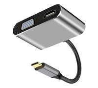4K HD VGA Charging Port USB3.0 4-in-1 HDTV Port Hub | USB C To HD Multimedia Interface/DVI/VGA Adapter Portable Multiport Hub for Conference Presentations Home Theaters