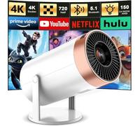 4K Mini Con WiFi e Bluetooth Proiettore Intelligent Android Supporto 1080P Proiettore Keystone Automatico Proiettore da Esterno par Téléphono TV Stick Ordinateur Portable