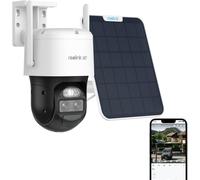 4K Ptz Wireless Wifi Outdoor Solar Camera, 8X Auto Tracking & Zoom, Dual Lens, 180J Autonomy, Two-Way Audio Projectors, Trackmix 4K+Solar Panel