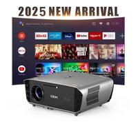 4K Smart Android TV projecteur 1550ansi home cinéma, 120Hz, commande vocale, HDR10， Cinéma extérieur portable