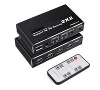 4K Switcher Matrix 2x2 2 in Out Switch Splitter Converter 30Hz HDCP1.4 avec télécommande IR