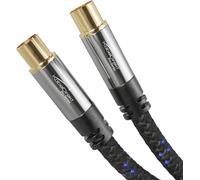 4K TV Antenna Cable & Braided TV Coaxial Cable ¿ 1 m ¿ TV Cable with Break-proof Metal Plugs, Digital TV and Analogue (DVB-C, DVB-T, DVB-S Male to Female Connectors)