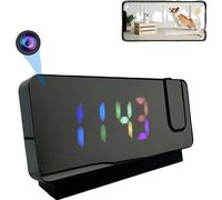 4K Ultra HD Projection Réveil Caméra, Surveillance à distance, Détection de mouvement, Avec carte de 128 Go