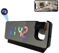 4K Ultra HD Projection Réveil Caméra, Surveillance à distance, Détection de mouvement, Avec carte de 64 Go