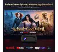 4K Vidéoprojecteur 1080P Nativo 2025 Projecteur Portable Avec Smart Tv Os Apps Intégrées,450Ansi,Haut-Parleur Stéréo,Wifi 6,Bluetooth 5.2 Projecteur Compatible Con Tv Stick/Smartphone/Hdmi,Noir