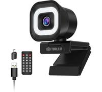 4K Webcam With Ring Light, Remote Control, Auto Focus Pdaf, 12 Million Pixels, Built-In Dual Microphone, 5X Digital Zoom, Webcam For Live Streaming And Video Calls
