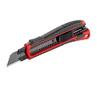 4K5 Cutter avec lames revêtues de carbone, CR 25, blocage automatique, poignée ergonomique antidérapante, changement de lame sans outil, 5 lames de rechange