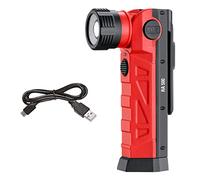 4K5 Lampe de poche, RA 500, lampe de travail à LED de 500 lm, 4 modes d'éclairage, tête orientable à 90°, fixation magnétique, étanche aux projections d'eau (IP65), recharge via USB-C