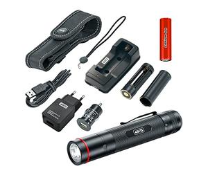 4K5 Lampe de travail LED PL 900, 900 lumens | Mise au point réglable, 4 modes d'éclairage, Étanche, Avec clip, étui et dragonne
